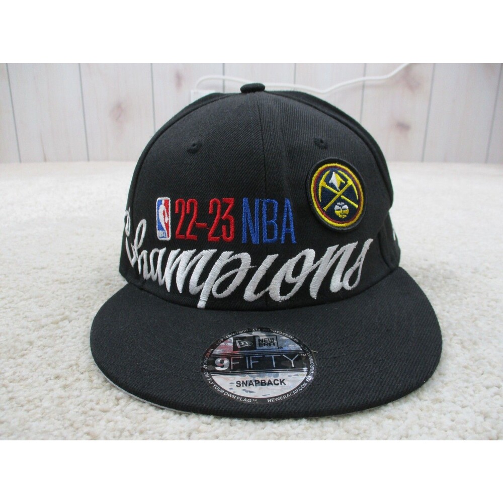 Denver Nuggets Hat Cap Snap Back Black Champions One Size New Era Basketball Men